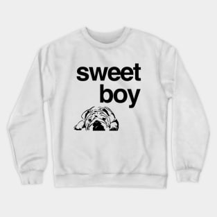 sweet boy cute dog lying Crewneck Sweatshirt